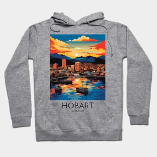 A Pop Art Travel Print of Hobart - Australia Hoodie